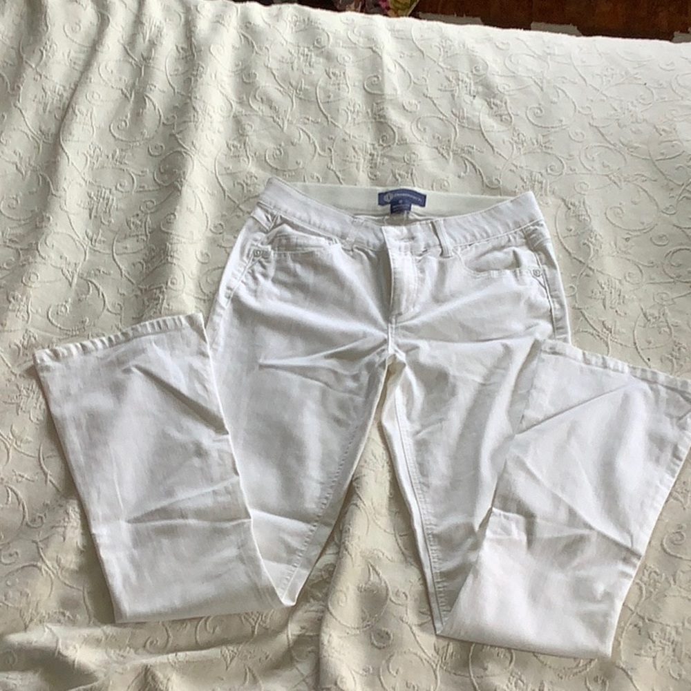 White Democracy bootcut jeans